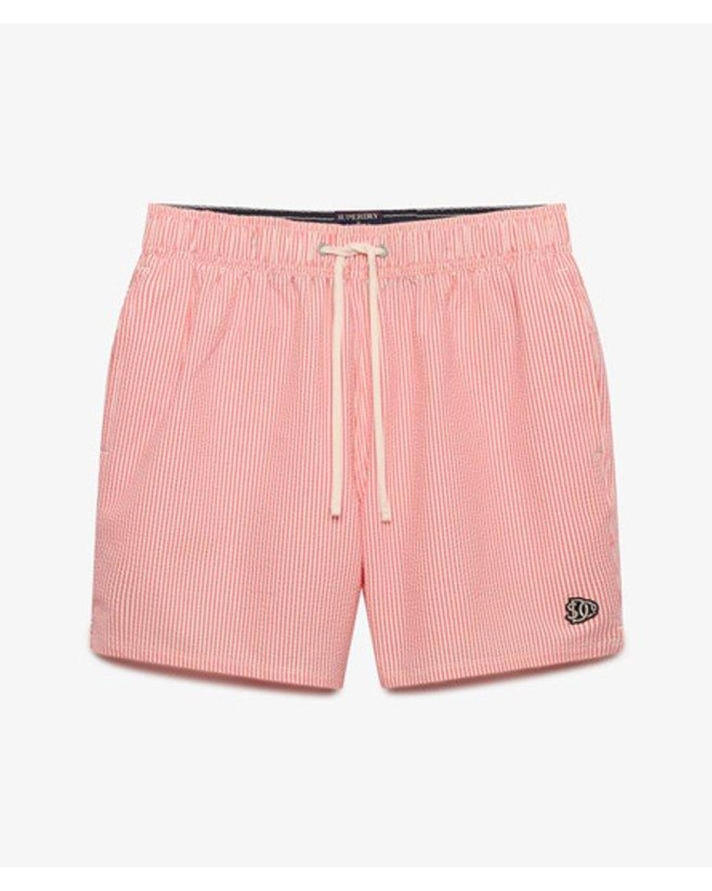 Superdry Pink & Co Seer Sucker 15-inch Swim Shorts for men