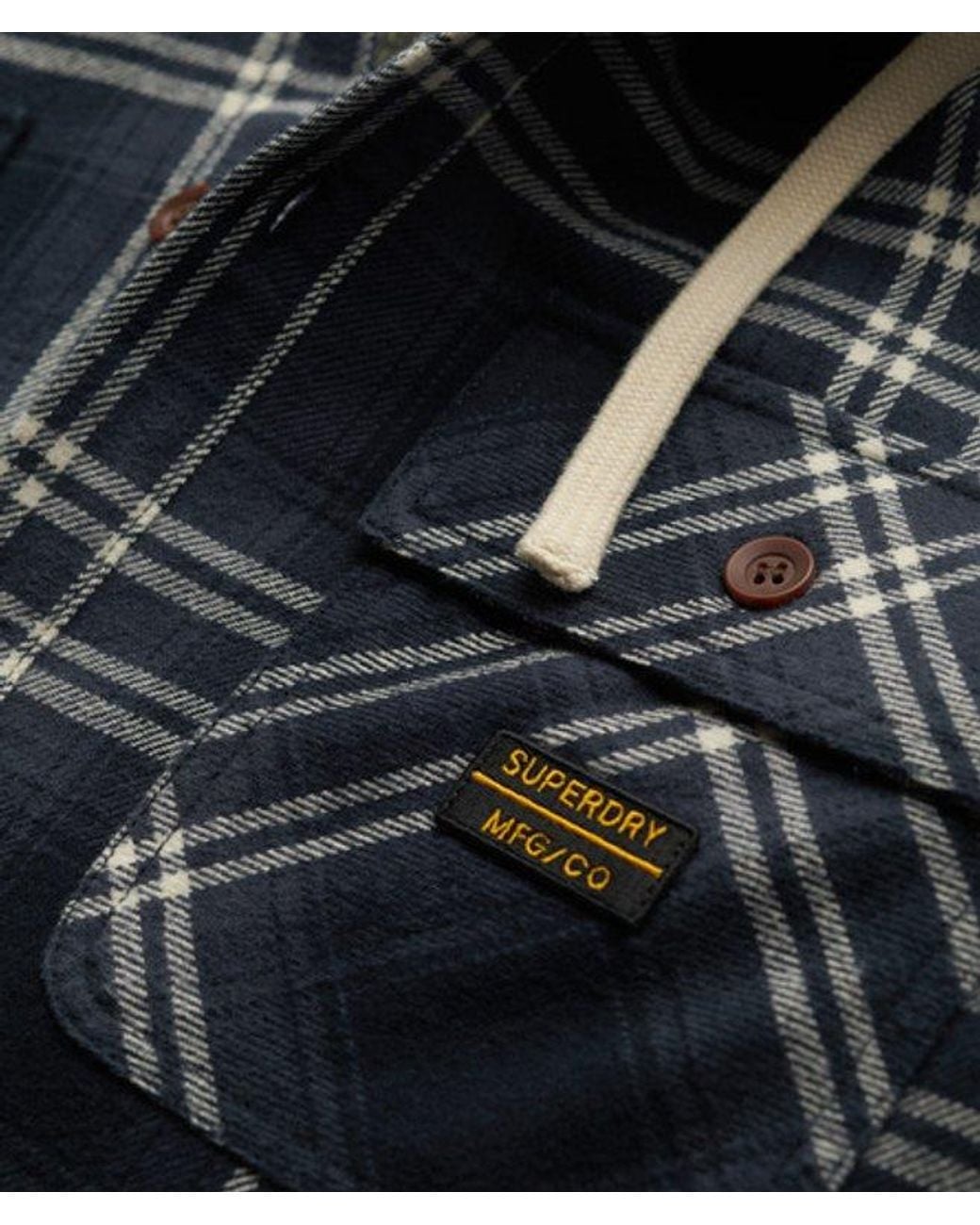 Superdry Blue & Co Surplus Hooded Check Shirt for men