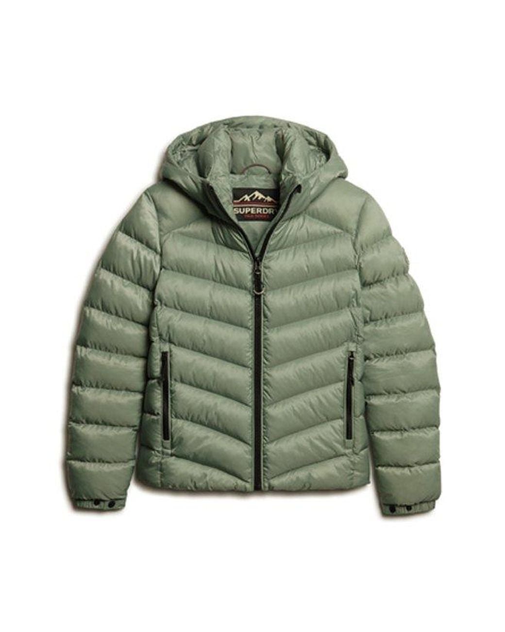 Superdry Green & Co Slim Fit Quilted Hooded Fuji Light Padded Jacket