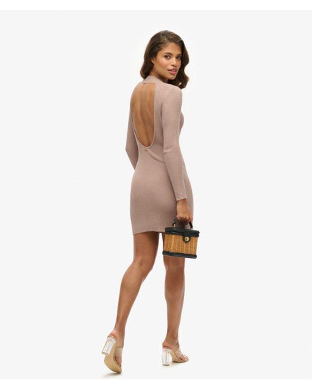 Superdry Brown & Co Backless Bodycon Mini Dress