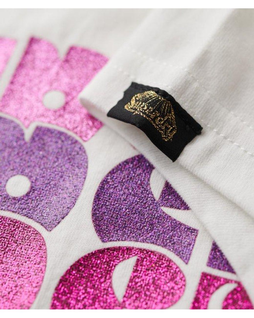 Superdry White & Co Retro Glitter Logo T-shirt