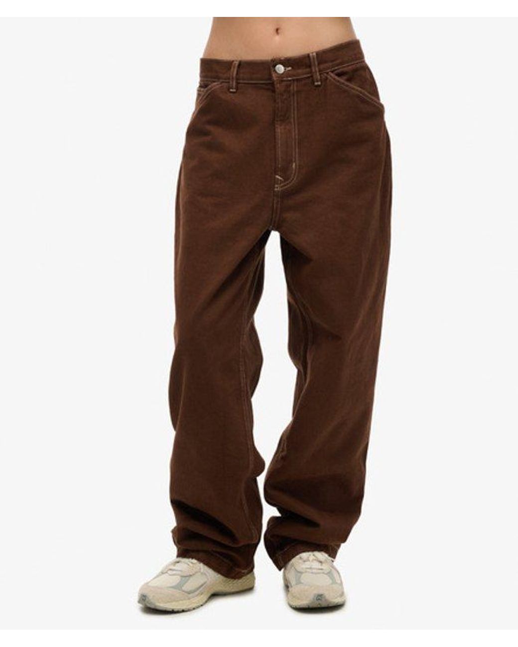 Superdry Brown & Co Ladies Classic Contrast Carpenter Wide Leg Pants