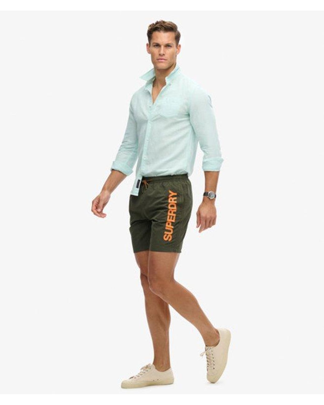 Superdry Green & Co Sport Graphic 17-inch Recycled Swim Shorts for men