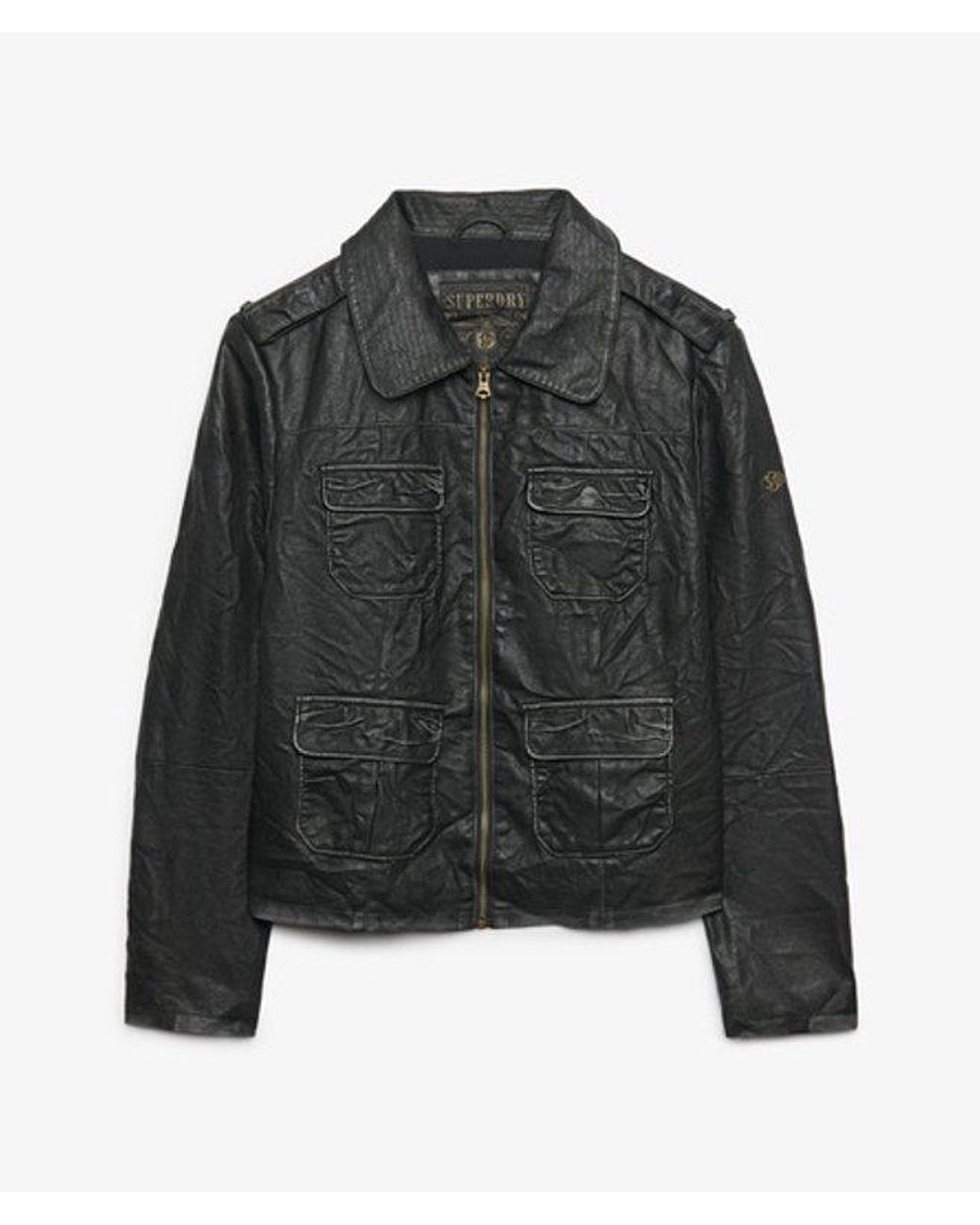 Superdry Black Angelina Faux Leather Jacket