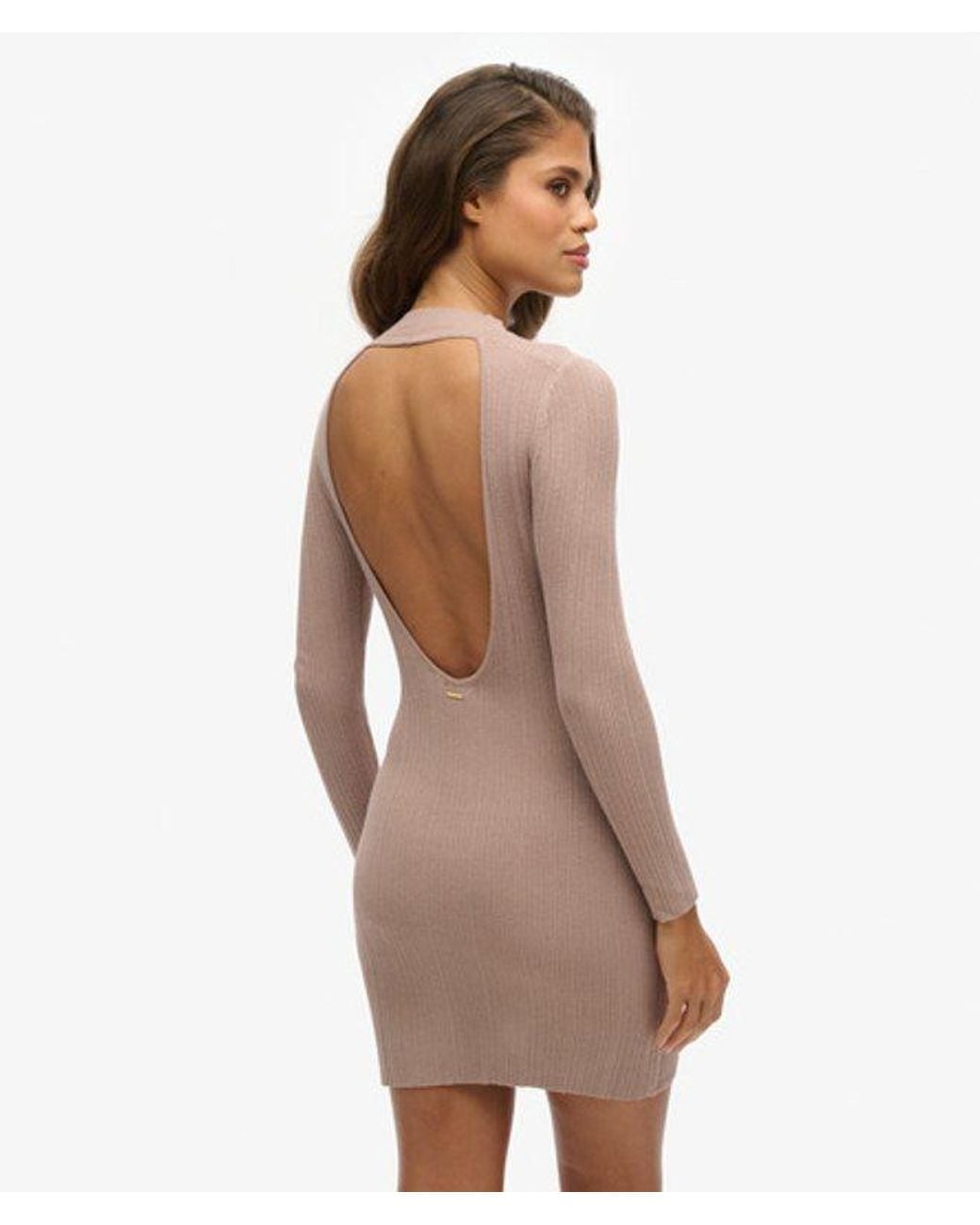Superdry Brown & Co Backless Bodycon Mini Dress