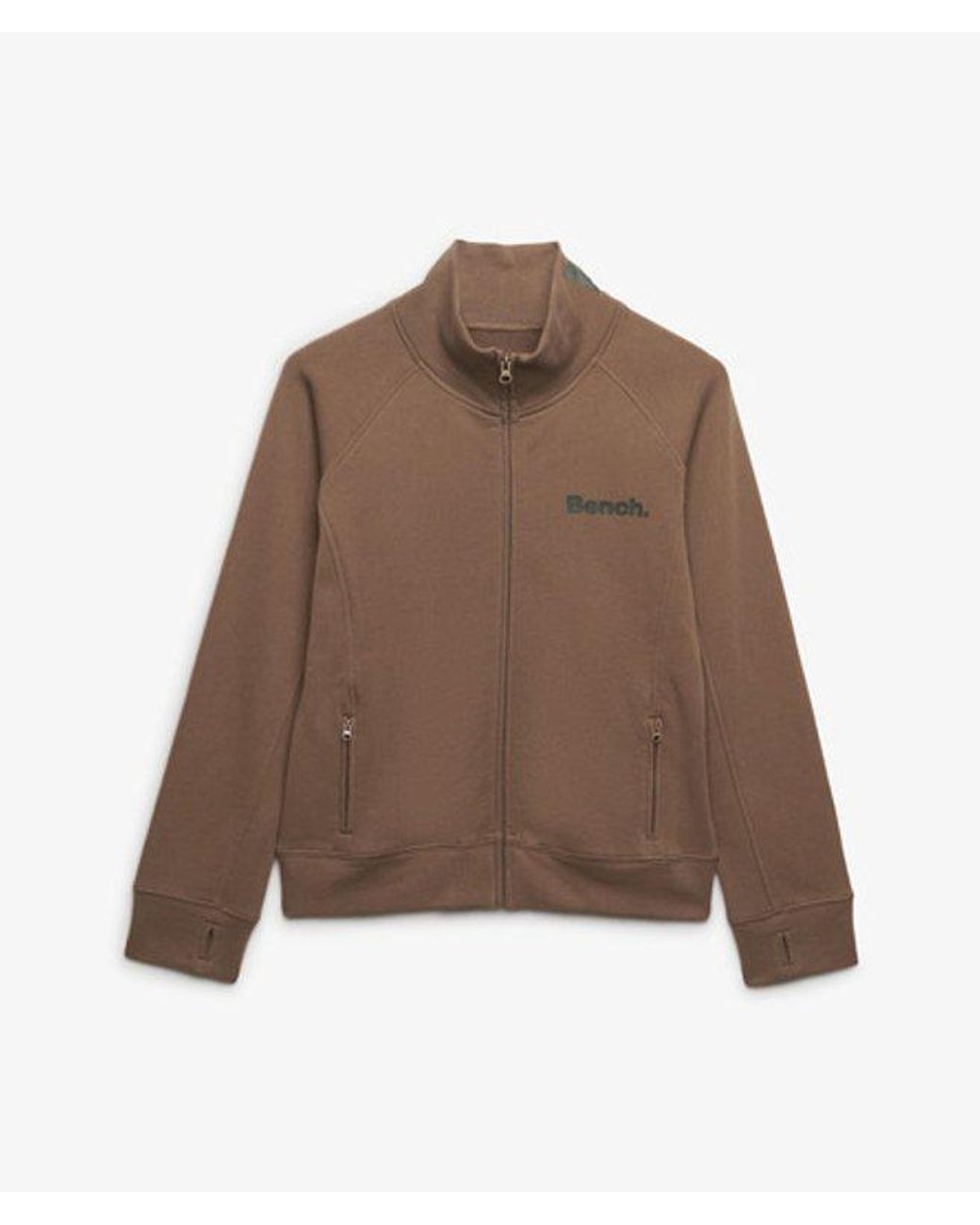 Superdry Brown Bench X & Co Bench High Neck Sweat Track Top