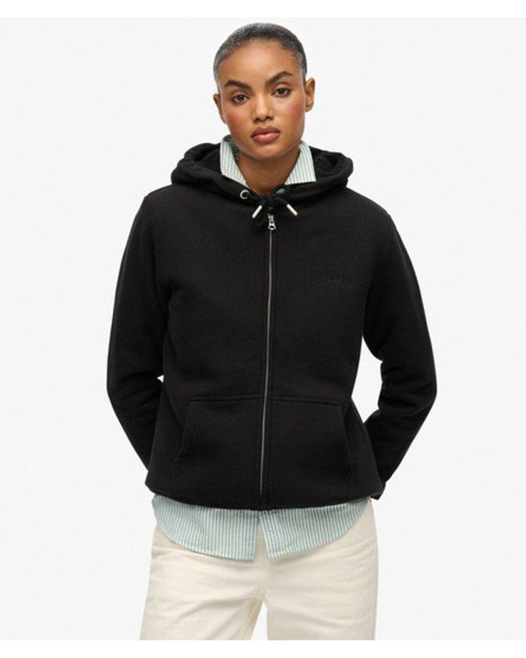 Superdry Black & Co Borg Lined Zip Hoodie