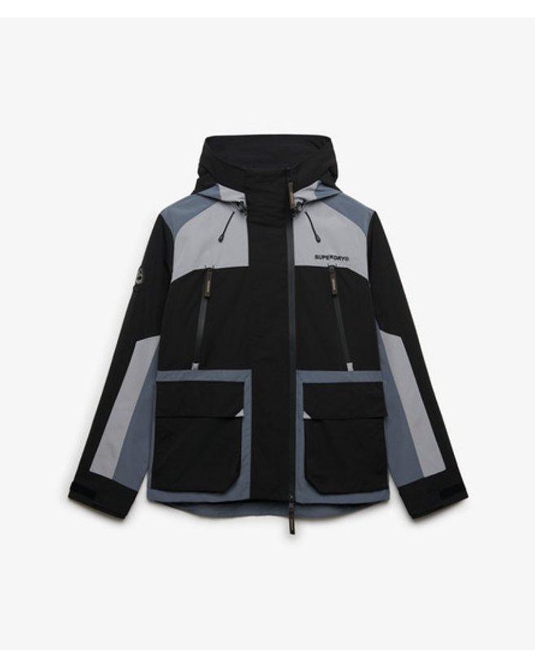 Superdry Black & Co Hooded Colour Block Windbreaker Jacket for men