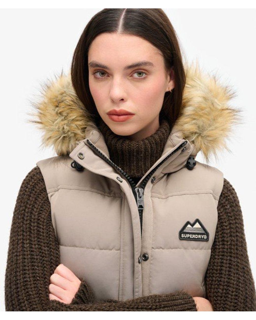 Superdry Black & Co Everest Faux Fur Gilet
