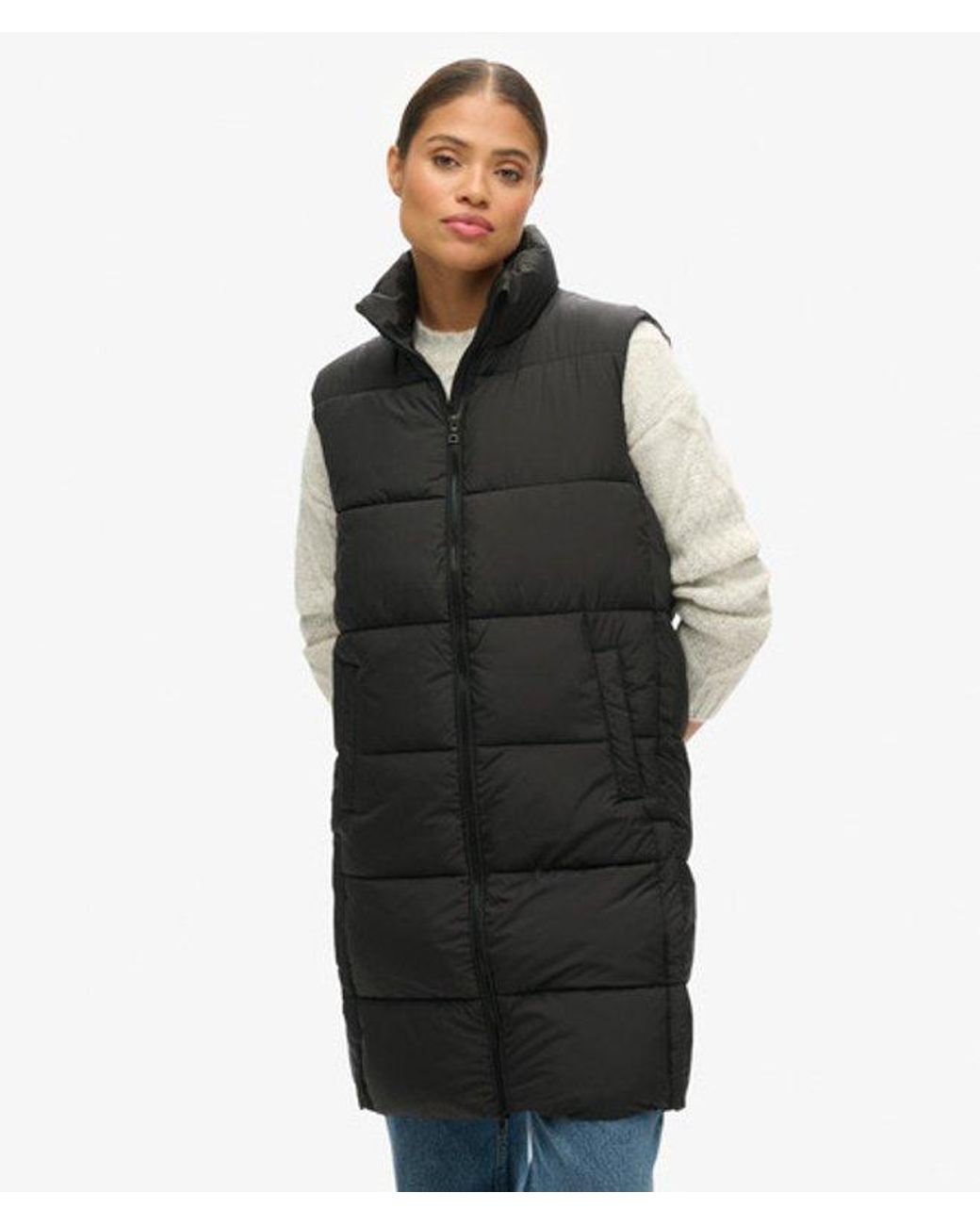 Superdry Black & Co Classic Quilted Long Gilet