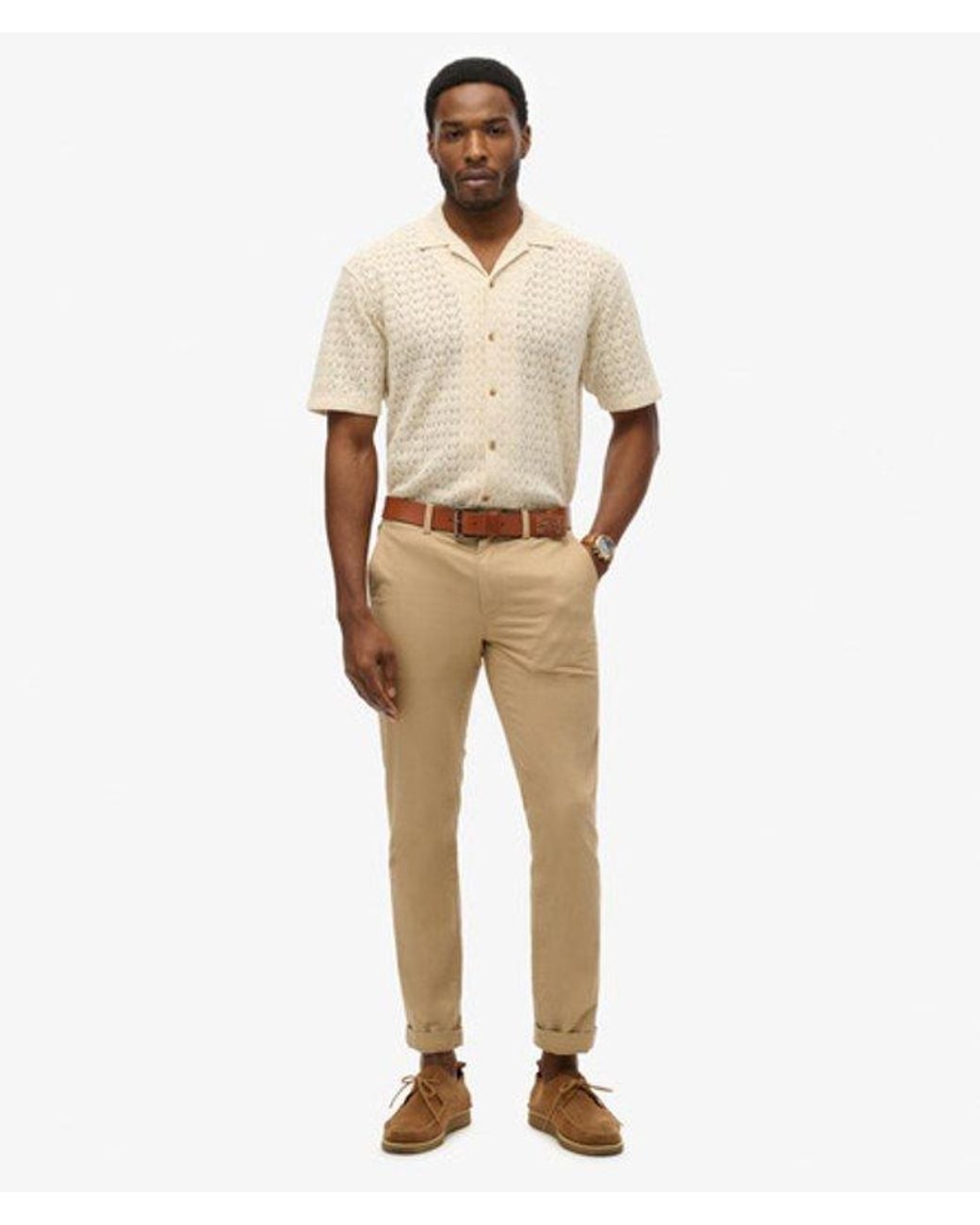 Superdry Natural Knitted Texture Shirt for men