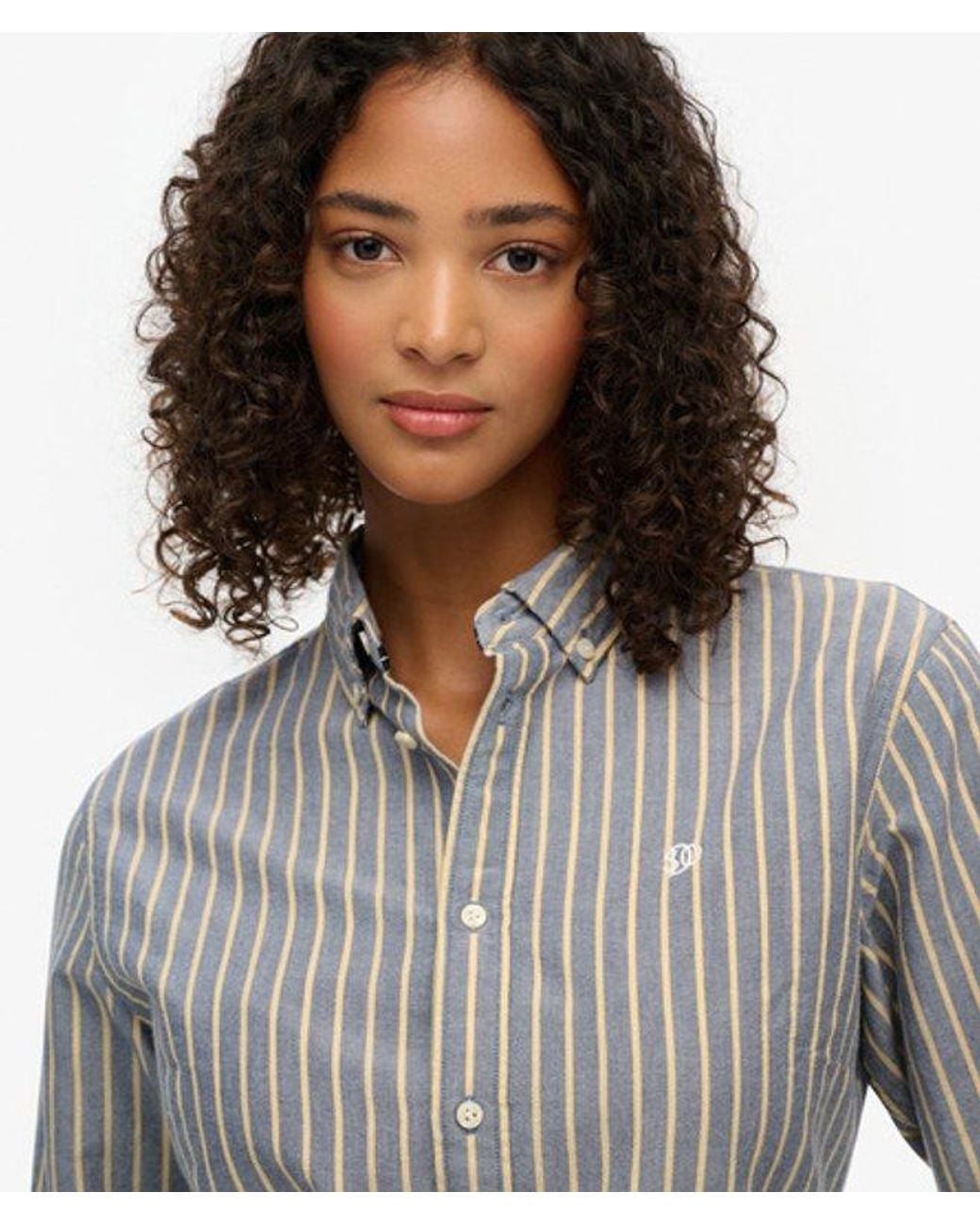 Superdry Gray & Co Slim Oxford Button Down Long Sleeve Shirt