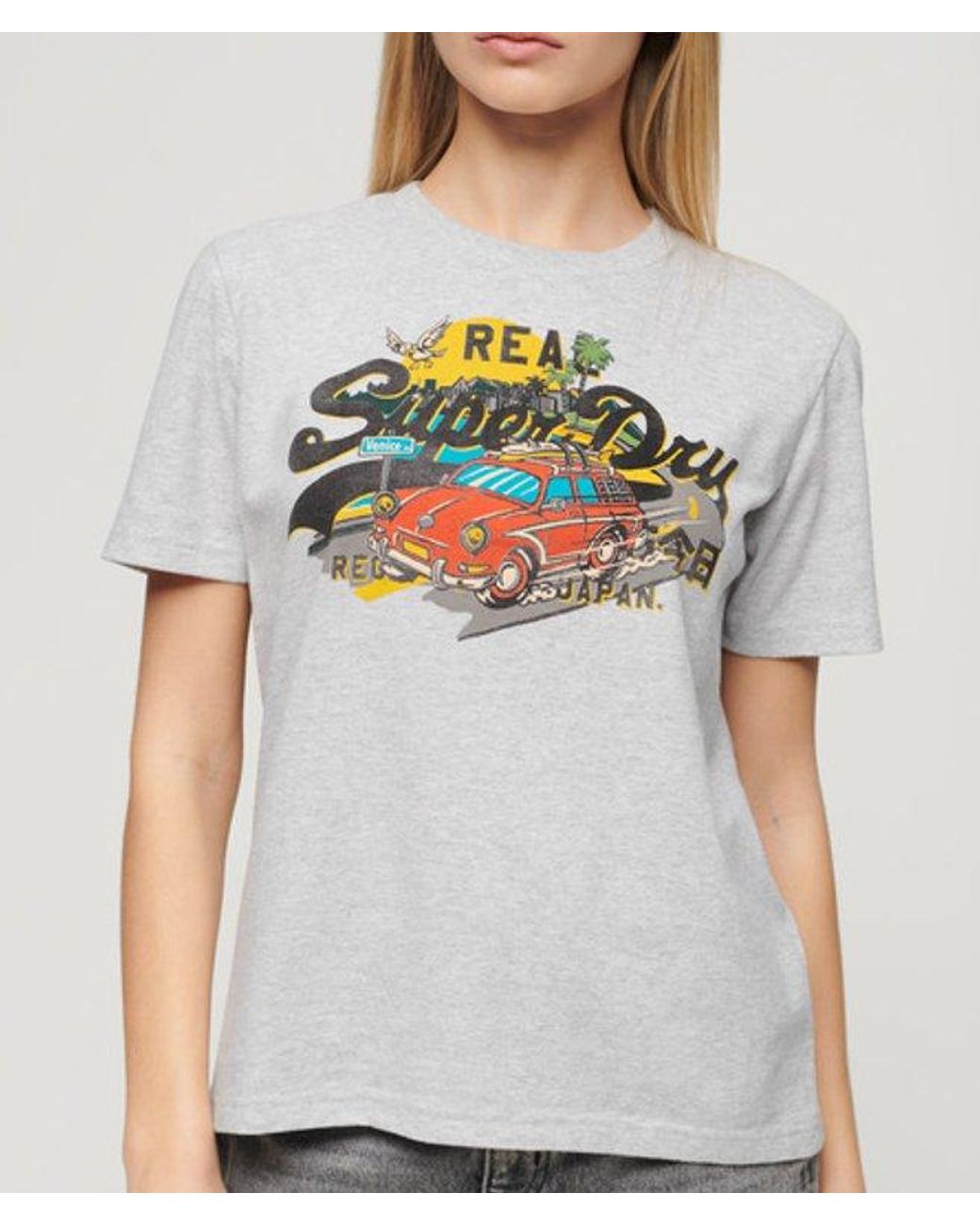 Superdry Gray La Graphic Relaxed Tee