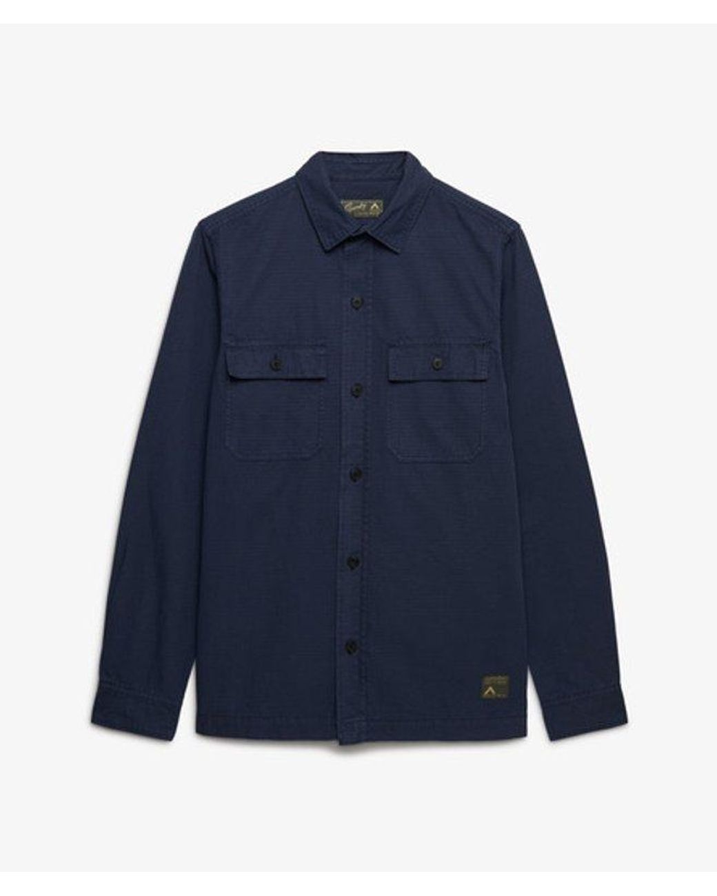 Superdry Military Overhemd Met Lange Mouwen in het Blue voor heren