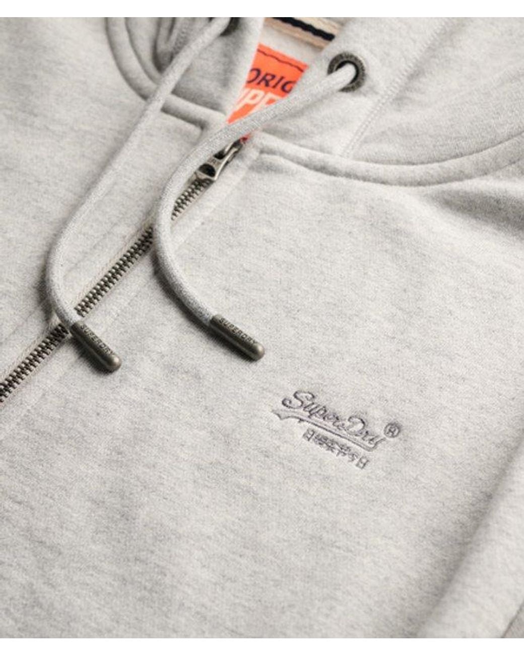 Superdry Gray & Co Essential Logo Half Brushed Zip Hoodie for men