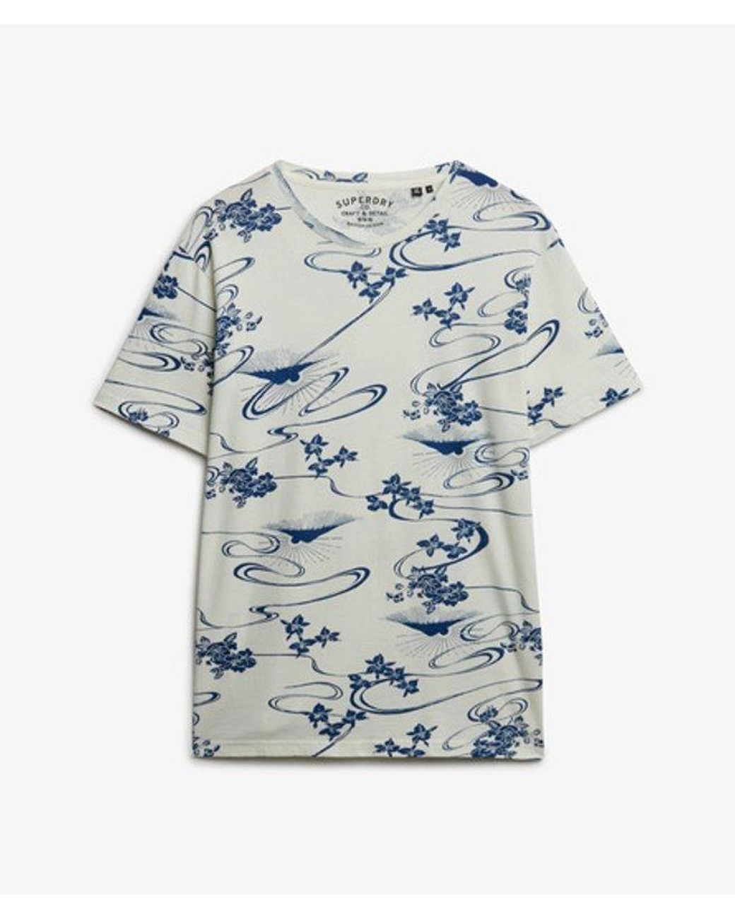 Superdry Blue & Co Classic Essential Printed T-shirt for men