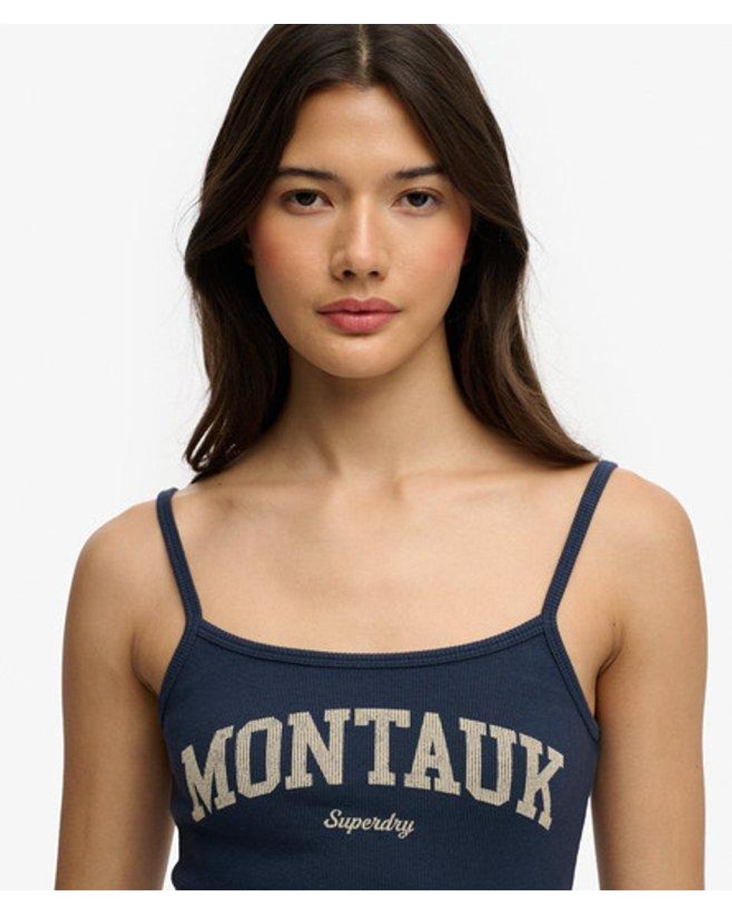 Superdry Blue & Co Athletic Essentials Graphic Print Cami Top