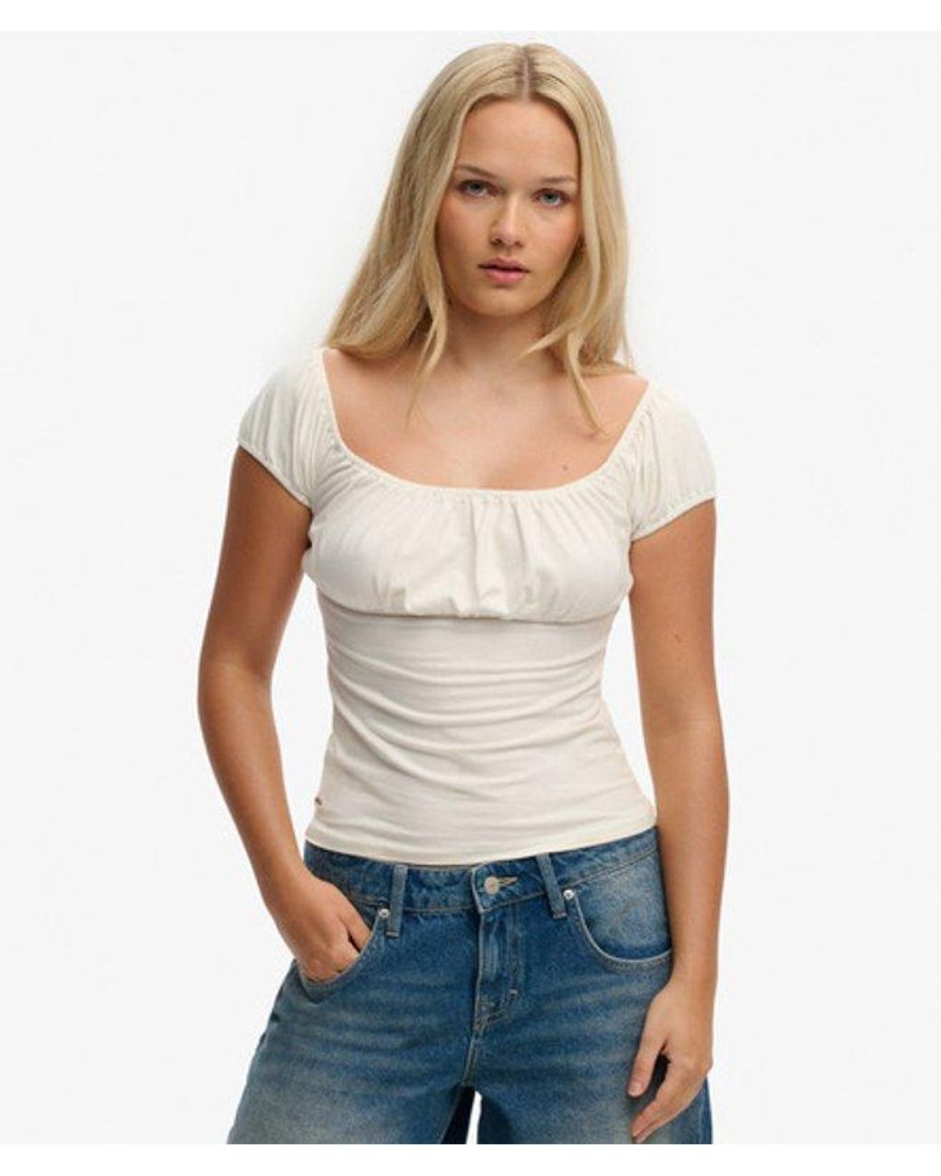 Superdry White & Co Athletic Essentials Ruched Top