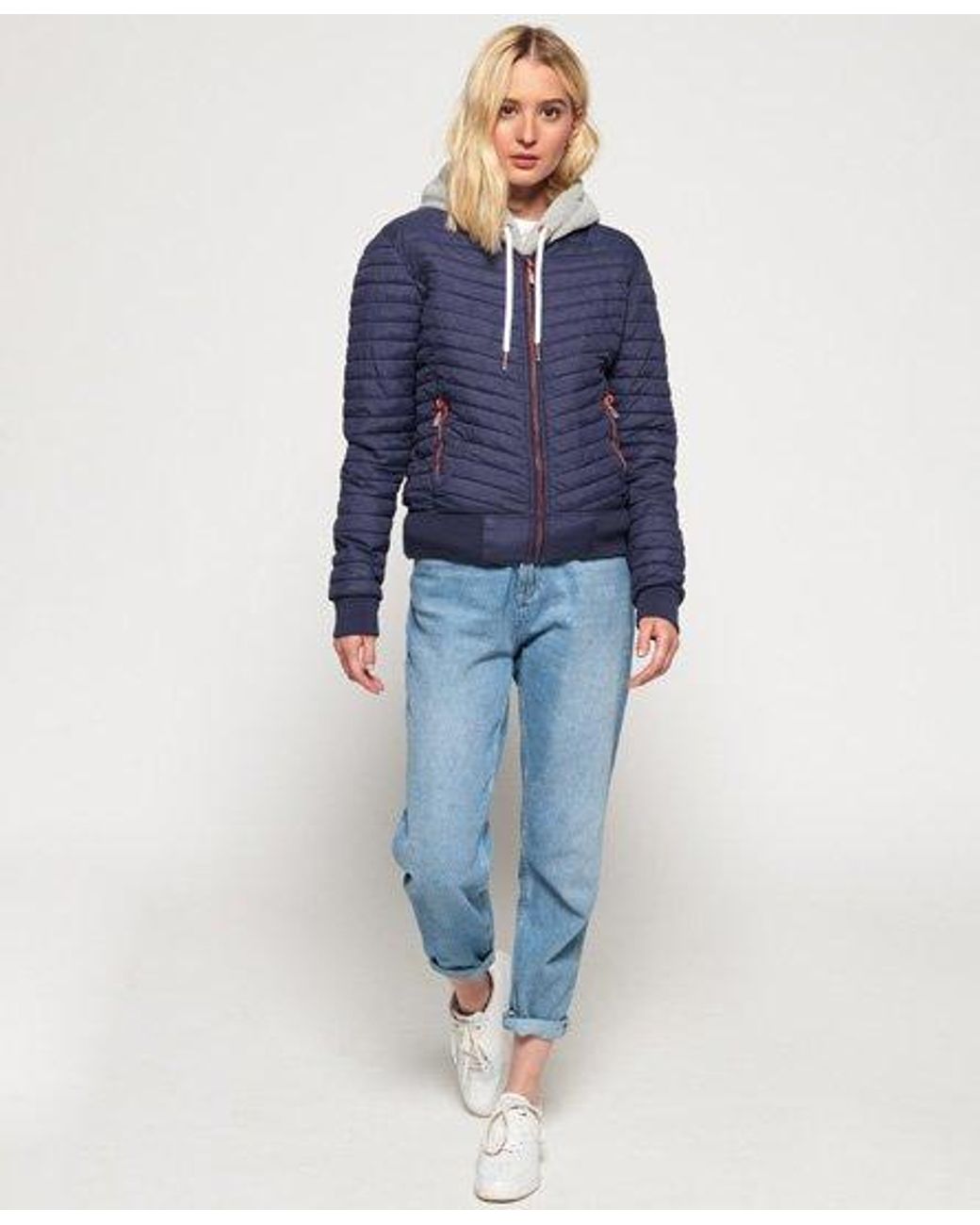 Superdry Vintage Fuji Bomber Jacket in Blue | Lyst