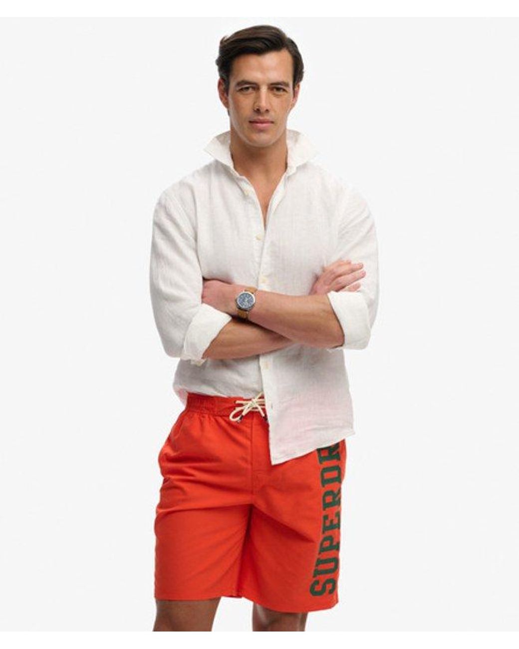 Superdry Red Logo 19-Inch Boardshorts for men