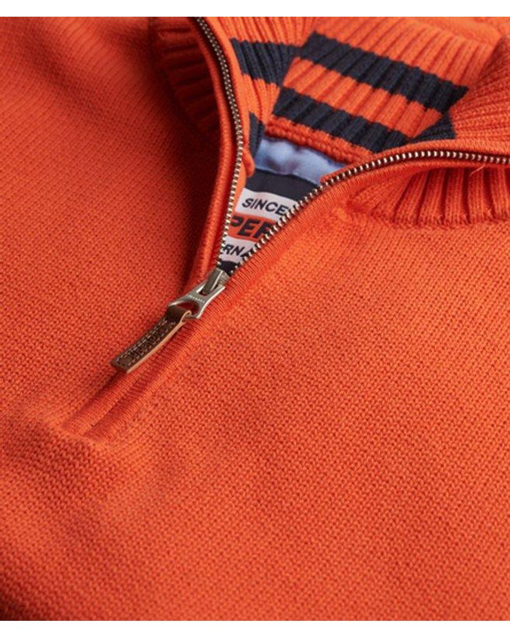 Superdry Orange & Co Cotton Classics Half-zip Knitted Jumper for men