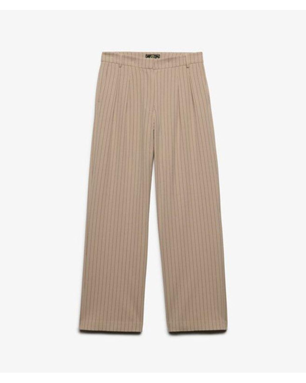 Superdry Natural & Co Mid Rise Pinstripe Trousers