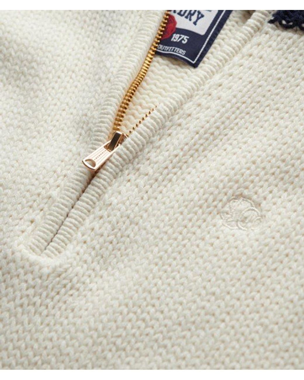 Superdry Natural Tipped Half Zip Jumper
