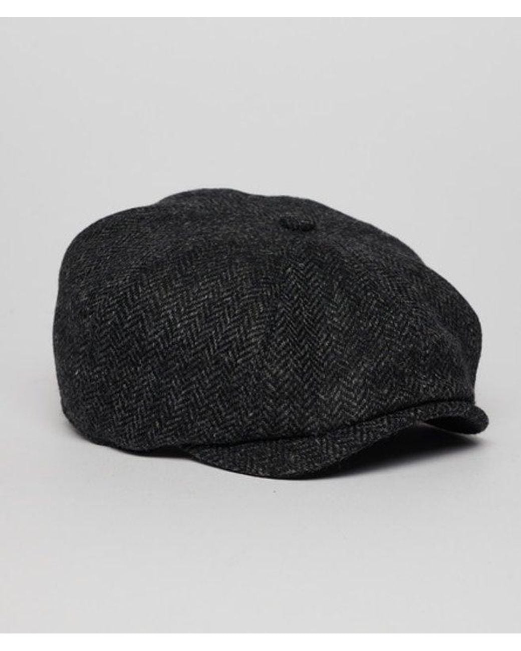 Superdry Green Fully Lined Herringbone Baker Boy Cap for men