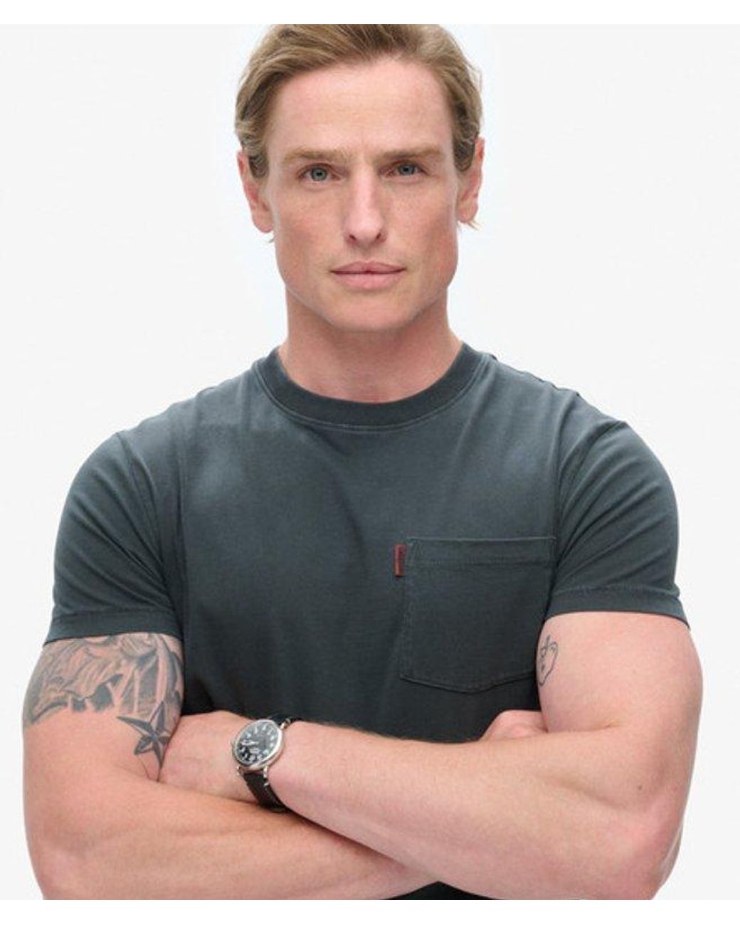 Superdry Black & Co Essential Washed Pocket T-shirt for men