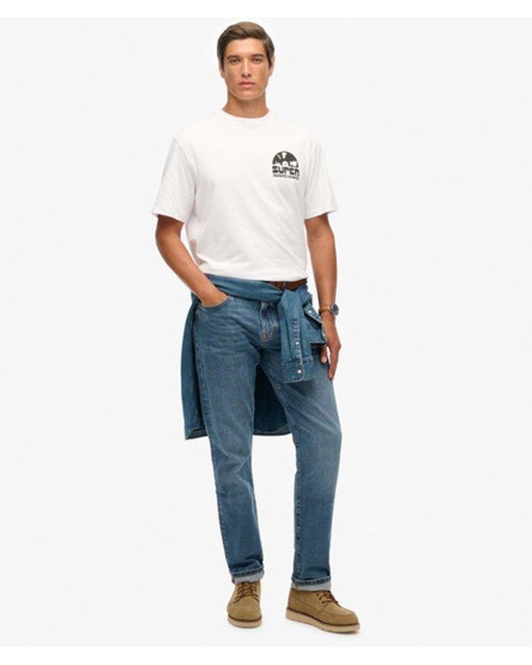 Superdry White & Co Record Label Oversized T-shirt for men