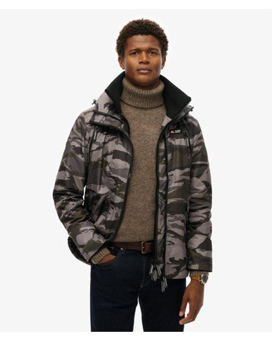 Superdry Black & Co Classic Camo Print Windbreaker Jacket for men