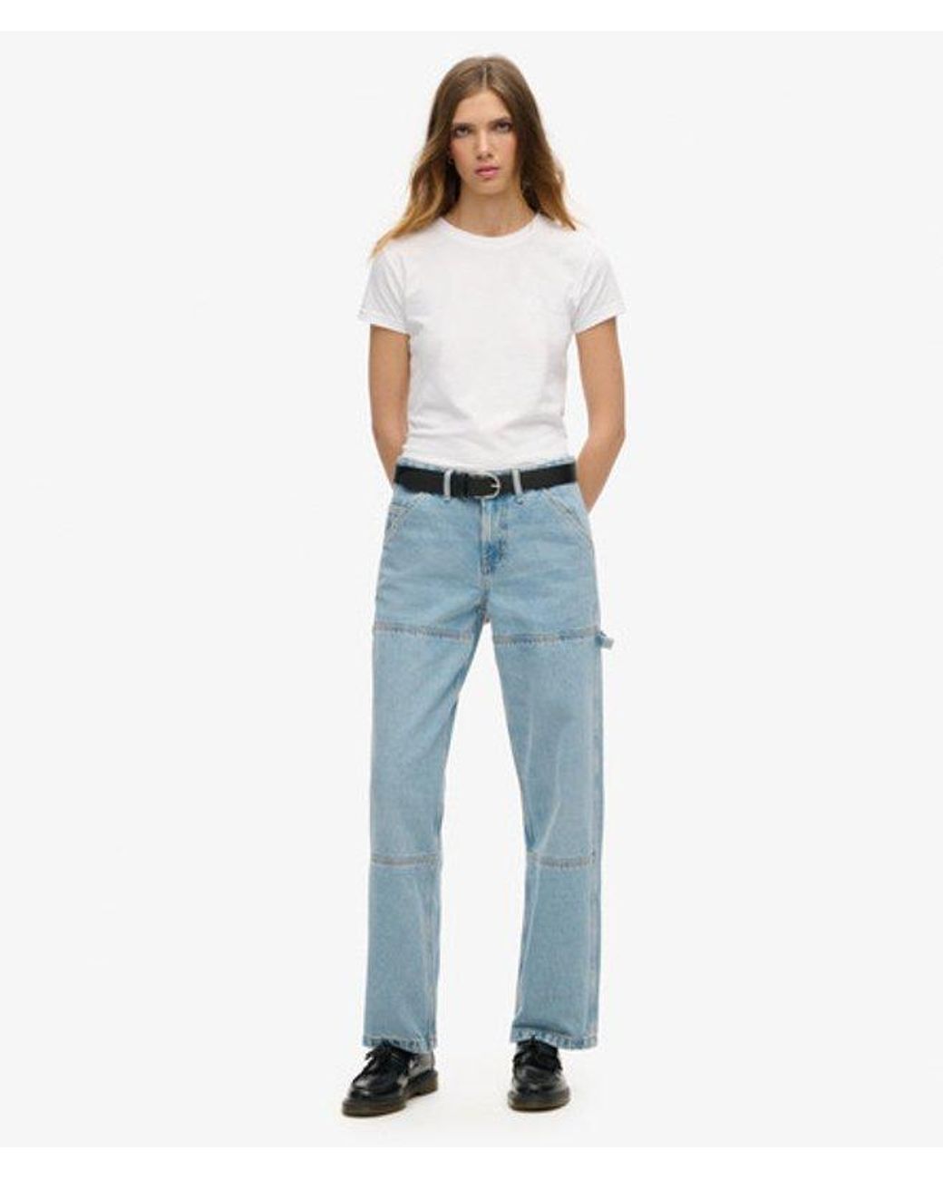 Superdry Blue & Co Mid Rise Denim Carpenter Jeans