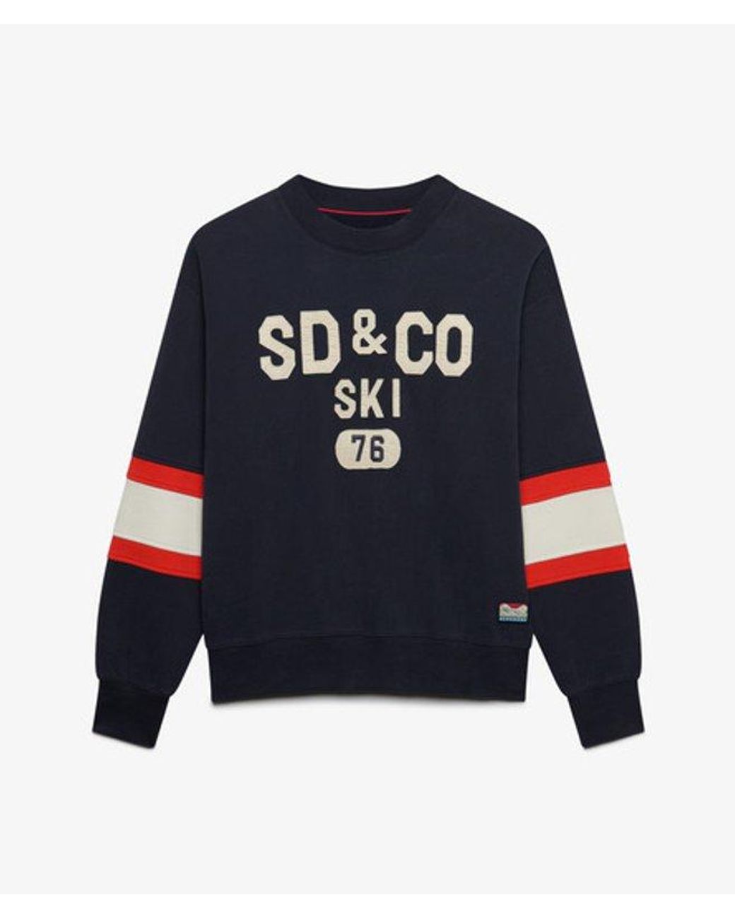 Superdry Blue & Co Aspen Athletics Preppy Ski Sweatshirt