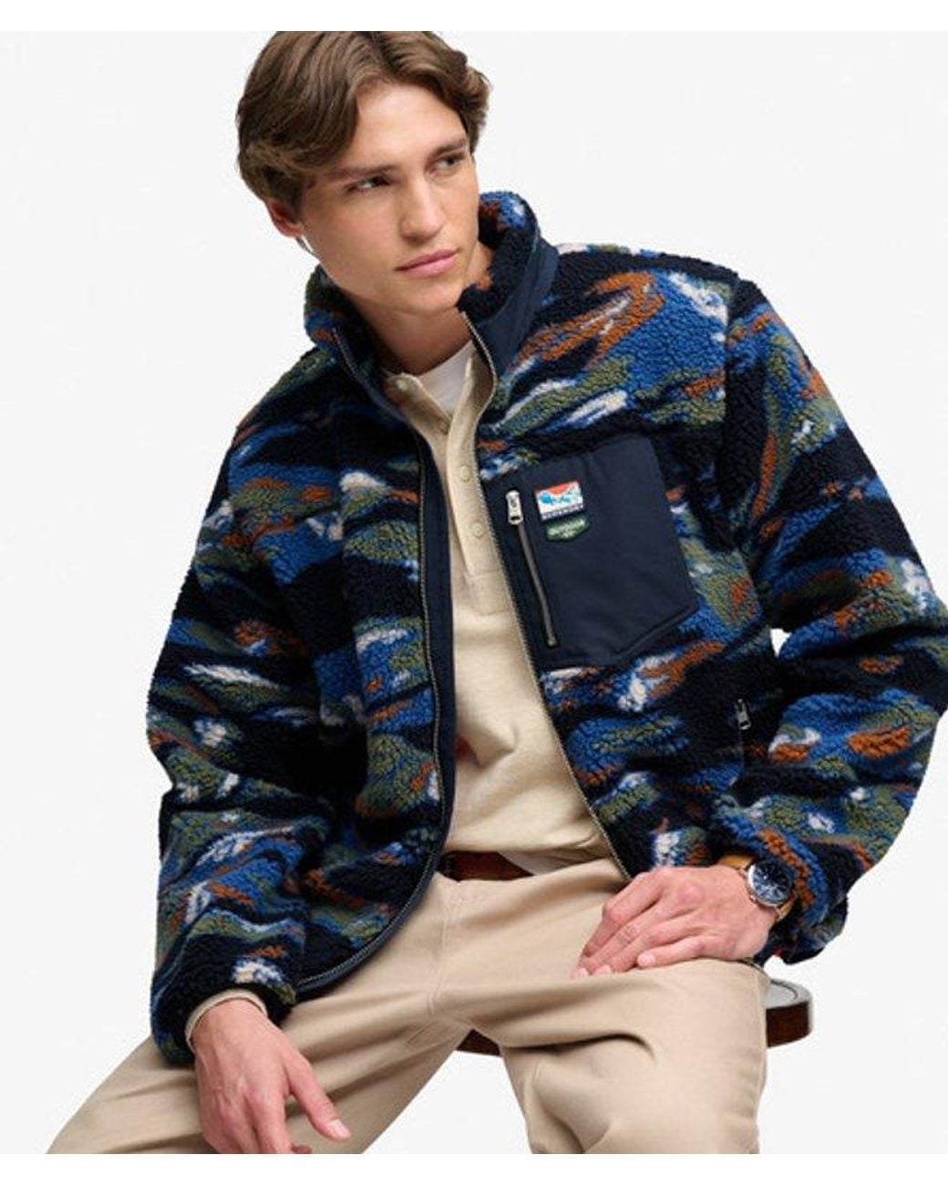 Superdry Blue & Co Terrain Fleece Zip Through for men