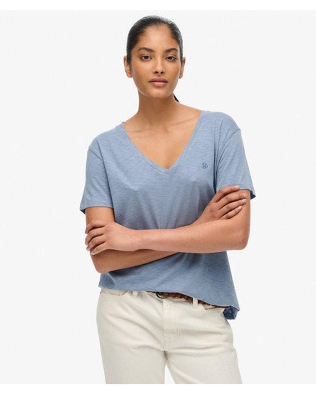 Superdry Blue & Co Studios Slub Embroidered T-shirt