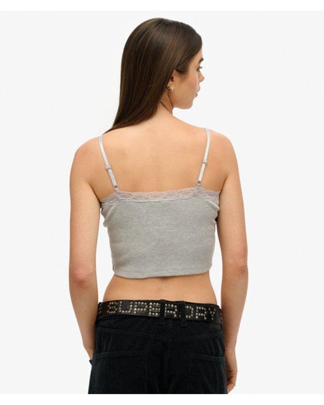 Superdry Athletic Essentials Cami Top Slanke Pasvorm in het Gray