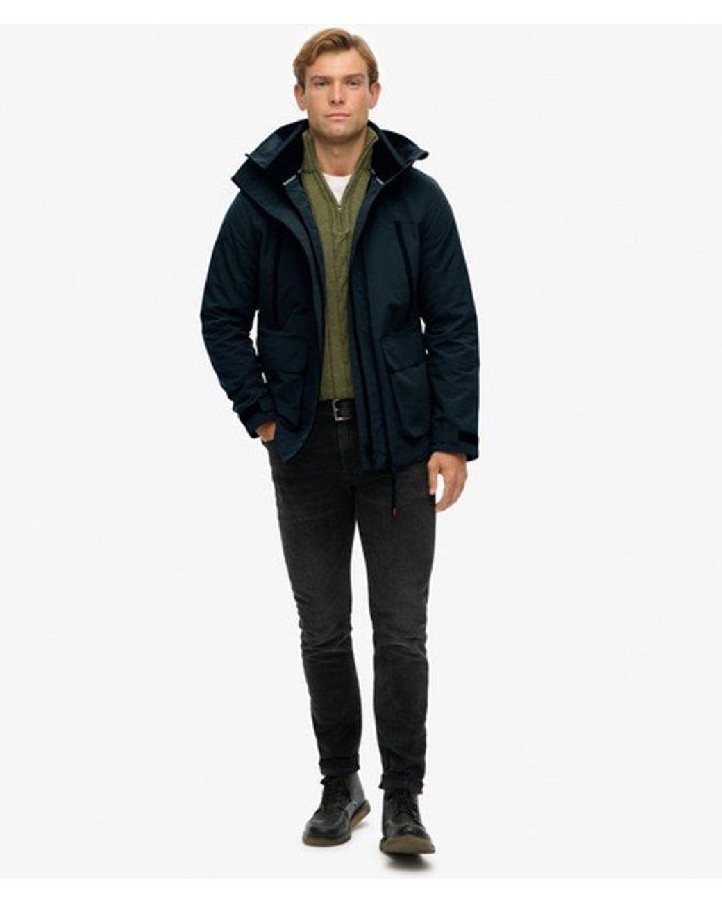 Superdry Colour Block Windbreaker Jas in het Blue voor heren