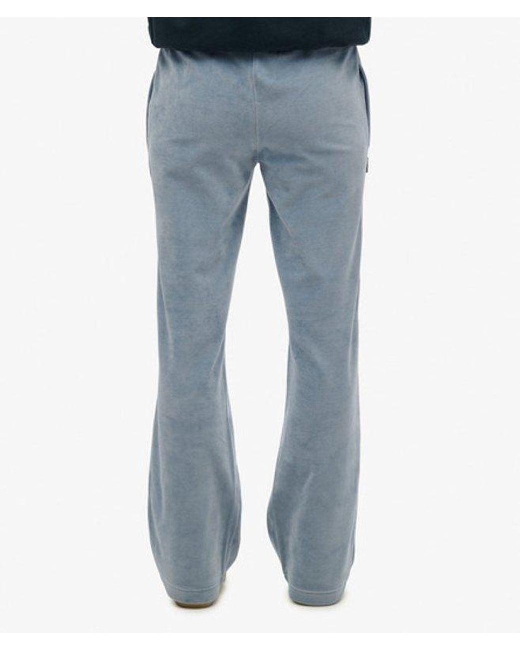 Superdry Blue Velour Wide Leg Joggers