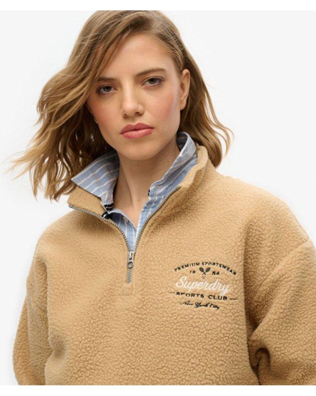 Superdry Natural & Co Country Club Fleece Half Zip Sweatshirt