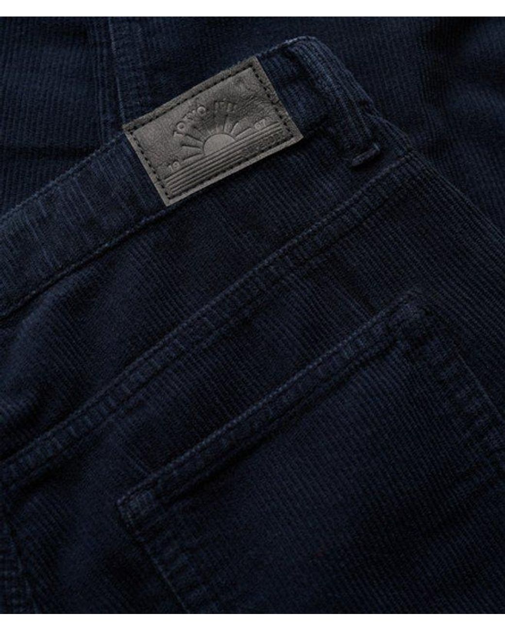 Superdry Blue Straight Leg Cord Pants Size: 26/32