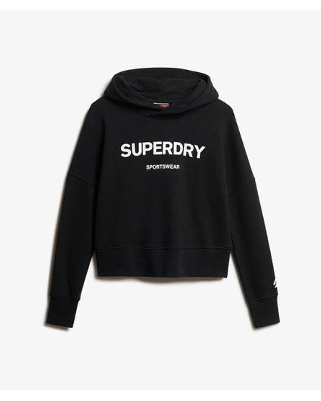 Superdry Black Core Sport Crop Box Hoodie