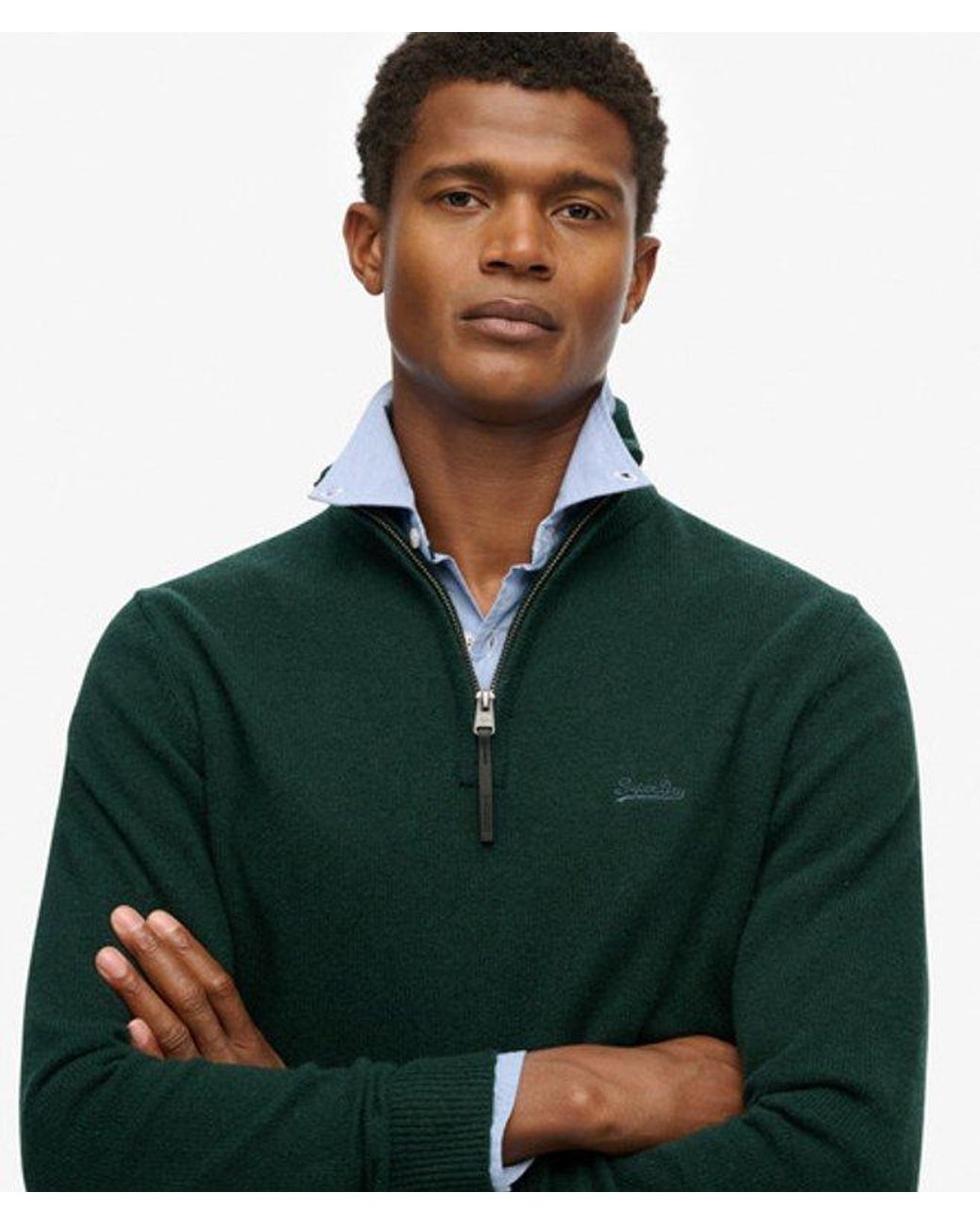 Superdry Green & Co Wool Blend Half Zip Jumper for men