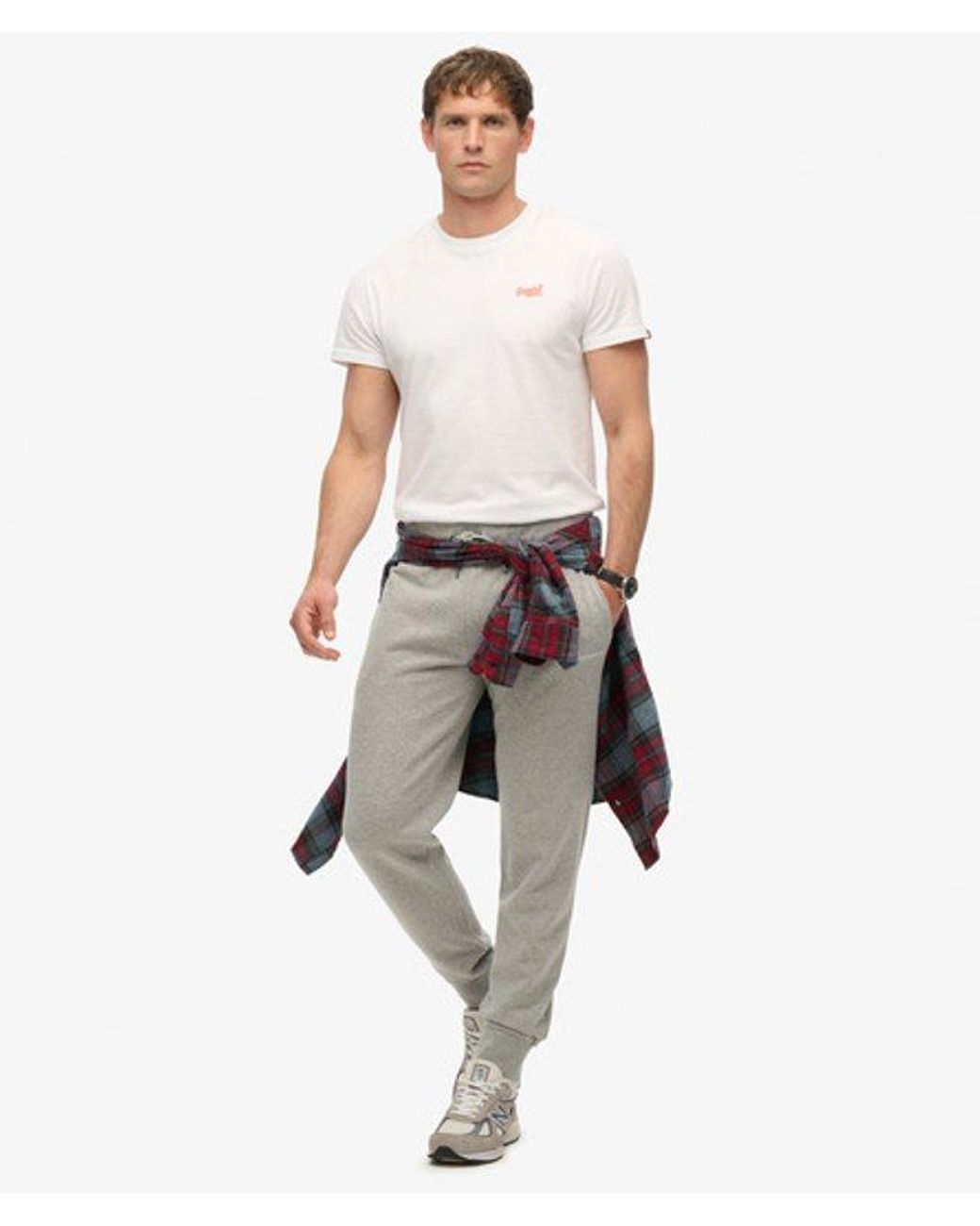 Superdry White Plain Joggers for men