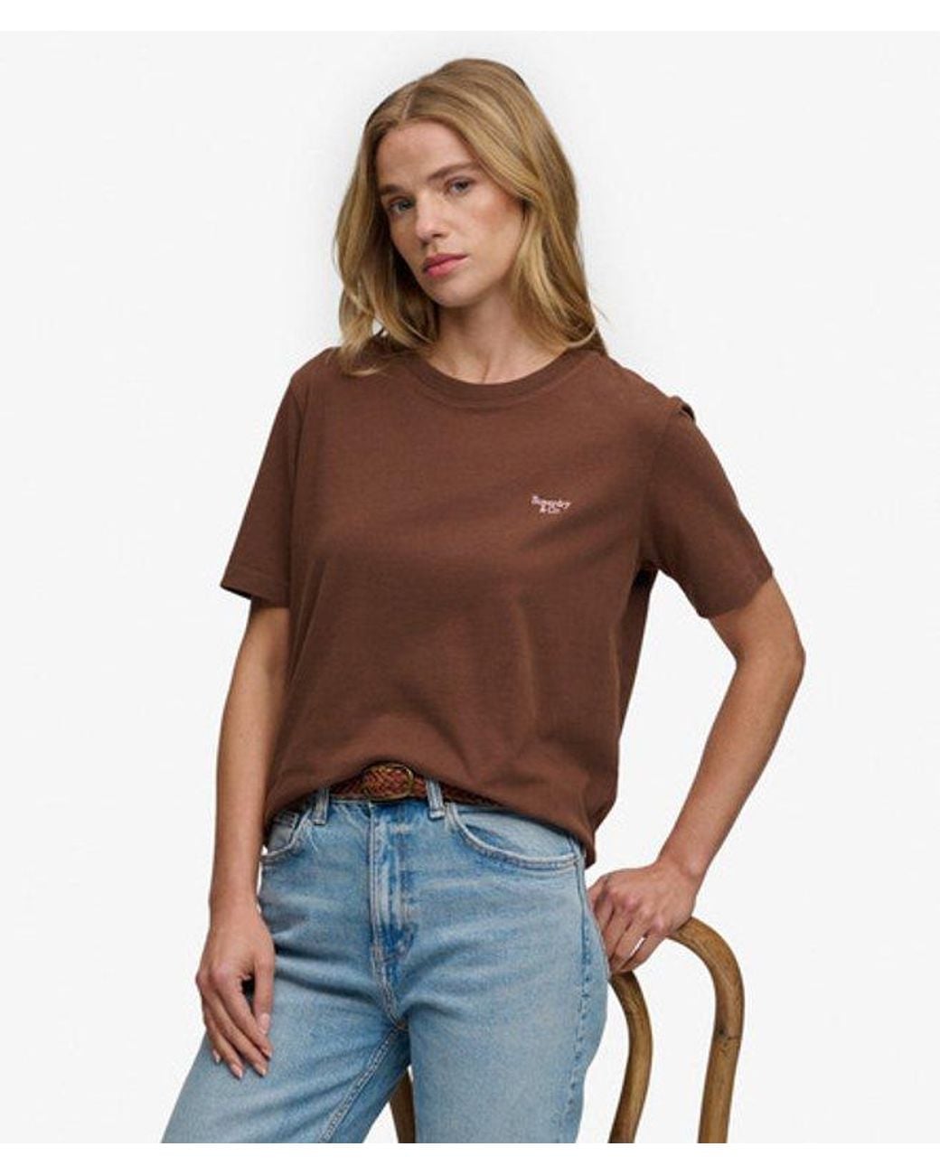 Superdry Brown & Co Signature Embroidered T-shirt