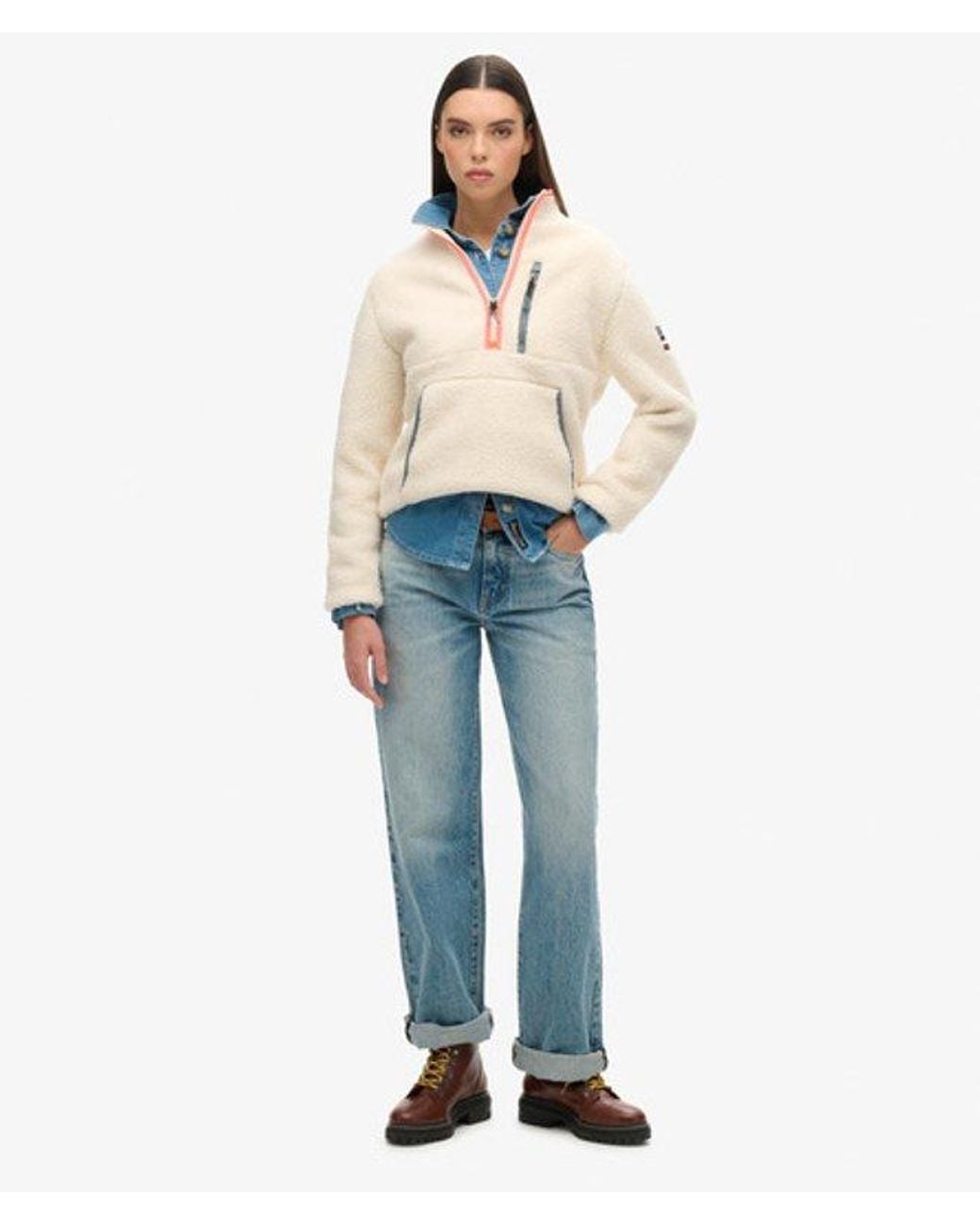 Superdry White & Co Fully Lined Outdoor Half Zip Fleece