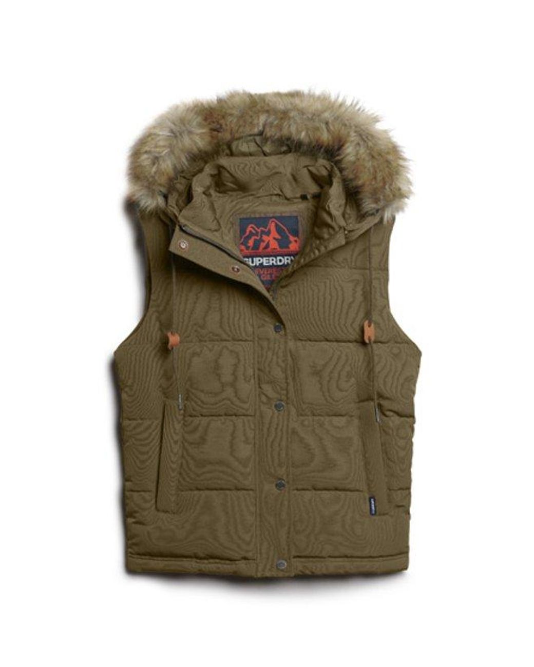 Superdry Natural & Co Everest Faux Fur Puffer Gilet