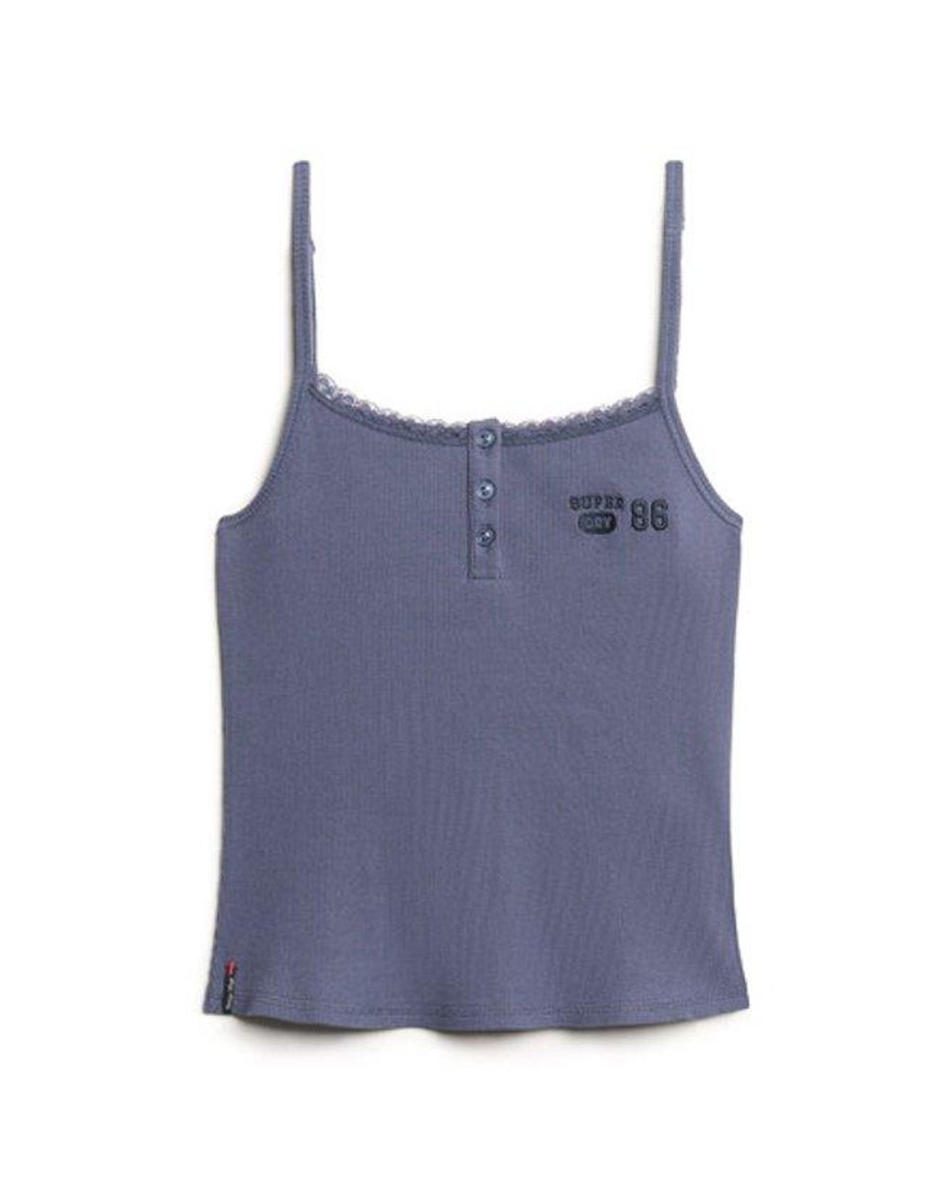 Superdry Blue & Co Athletic Essentials Graphic Button Cami