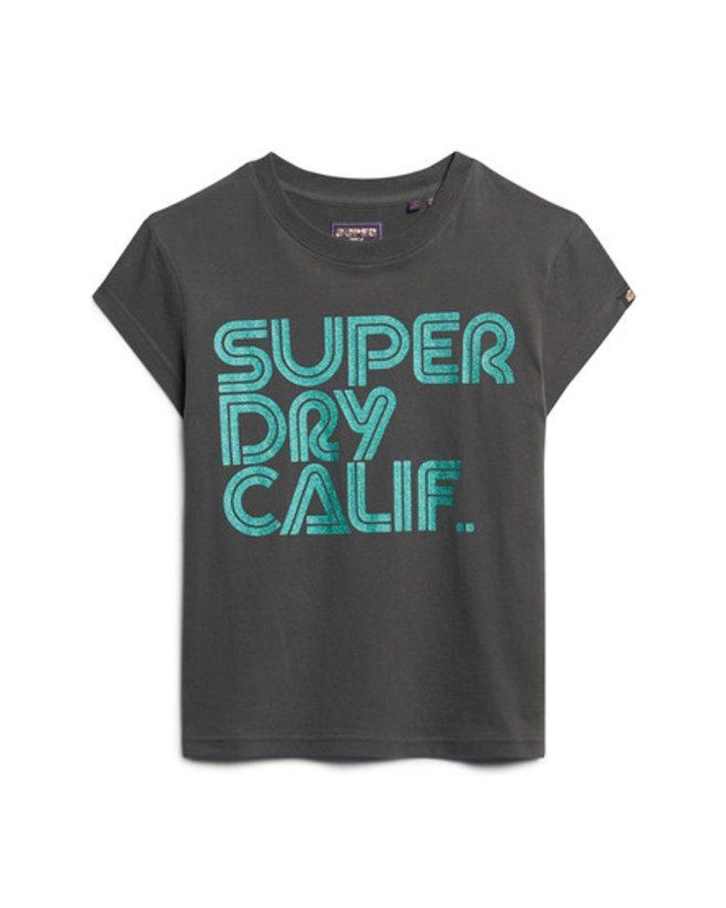Superdry Green & Co Retro Glitter Logo T-shirt