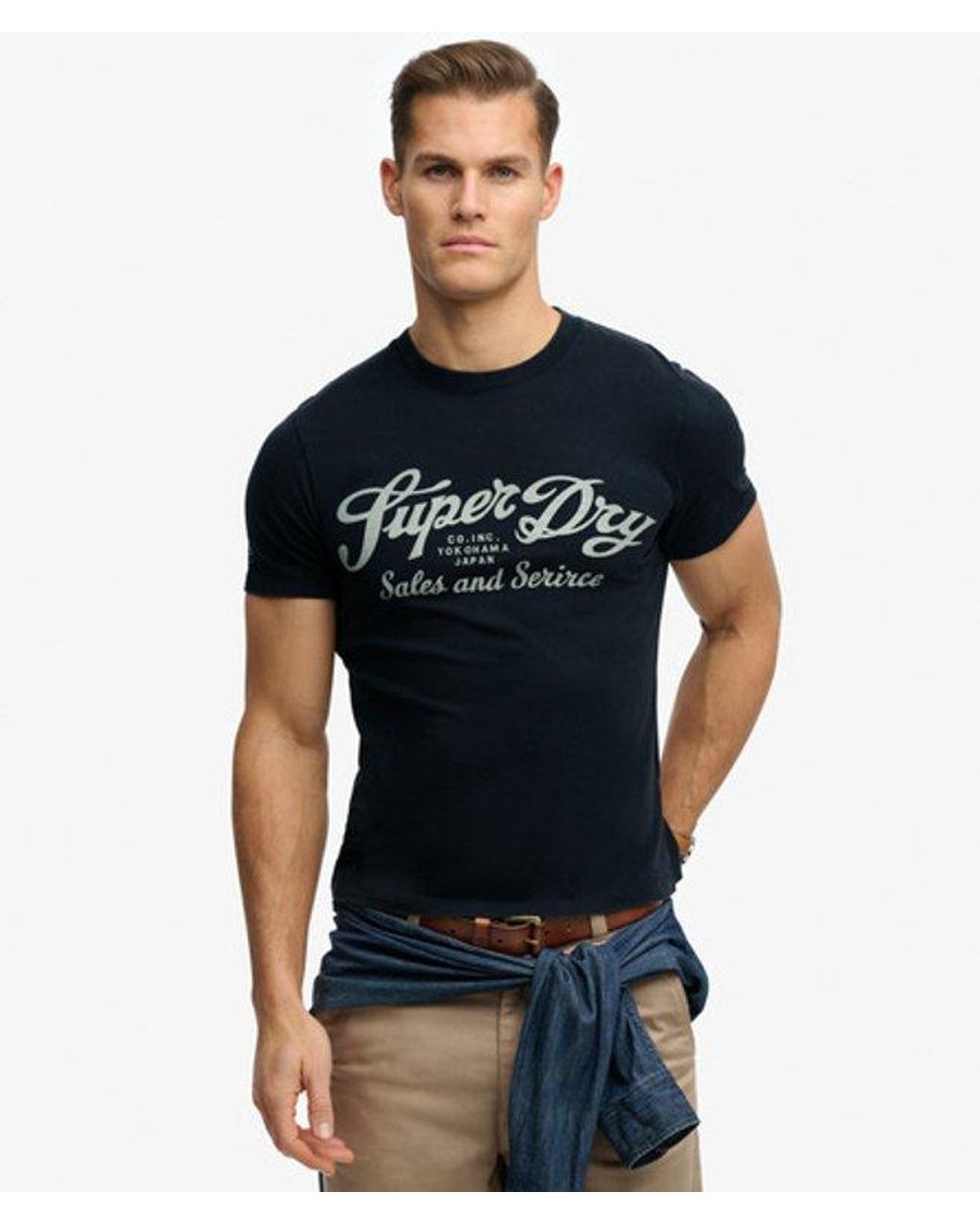 Superdry Blue Industry Worker Relaxed T-Shirt for men