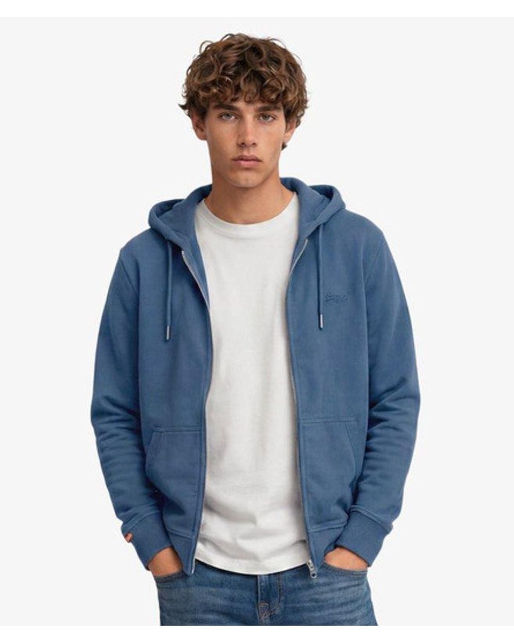Superdry Blue & Co Essential Logo Zip Hoodie for men